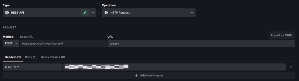 Sample data to send API Request
