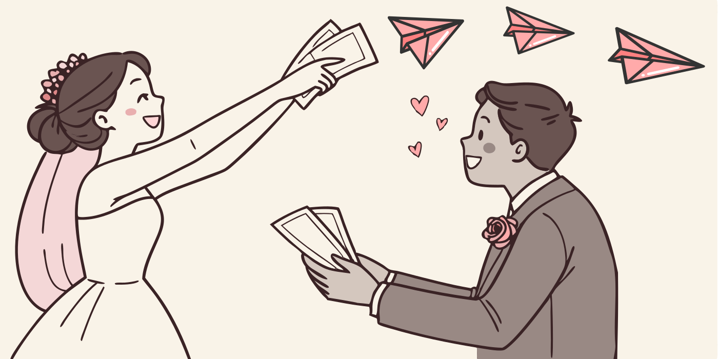 A bride and a groom