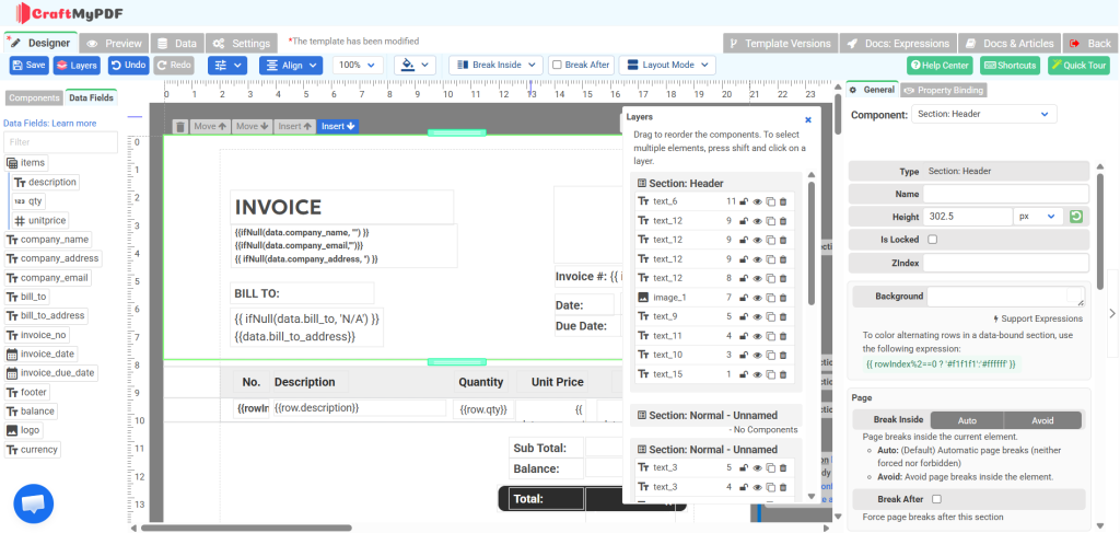 craftmypdf drag and drop pdf editor