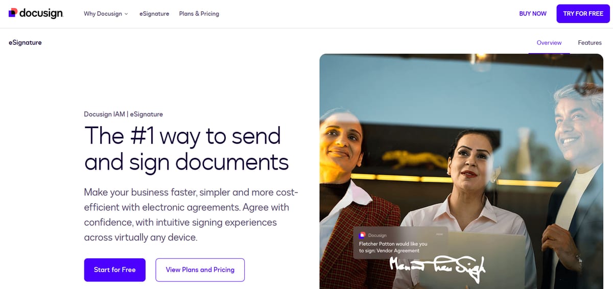 DocuSign eSignature product page